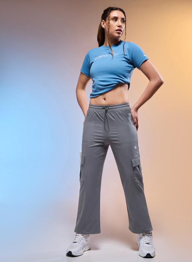 Technosport Women Solid Slim Fit Sports Cargo Track Pants - Image 2